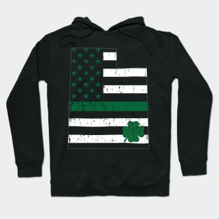 St Patricks Vintage Utah Irish USA Flag Hoodie